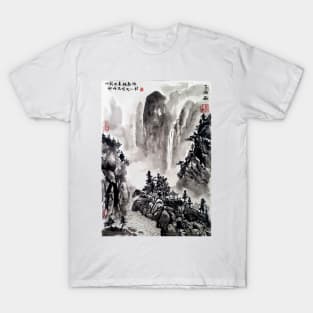 Chinese painting landscape; mountain and water T-Shirt